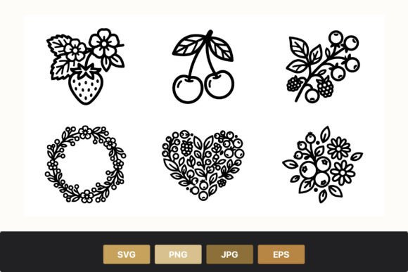 Berry Fruit Icons Vector Set