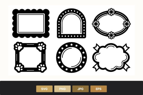 Black and White Frame Set Vector