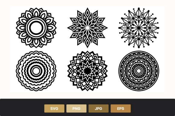 Black and White Mandala Art Set