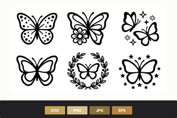 Butterfly Black and White Icon Vector