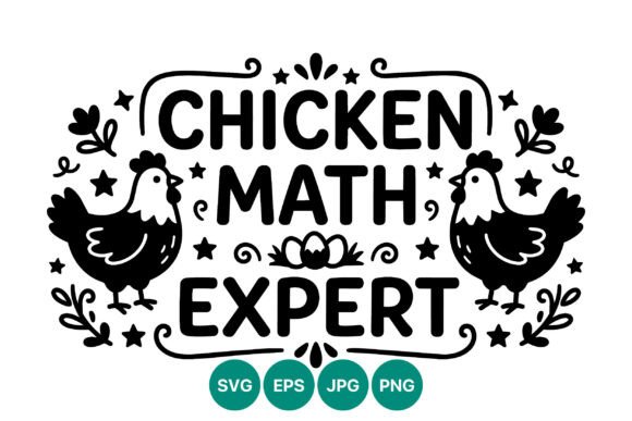 Chicken Math Expert Black and White