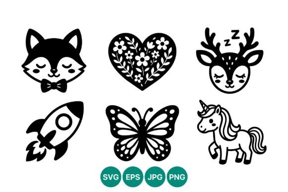 Cute Black and White Animal and Heart