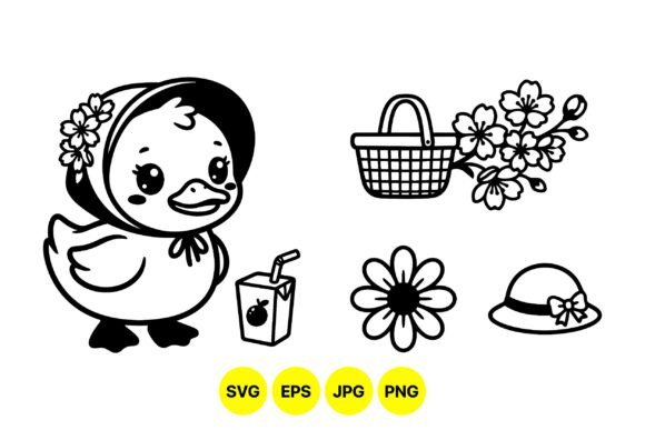 Cute Duckling Spring Clipart