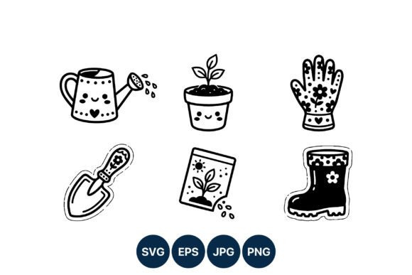 Cute Gardening Tools Vector