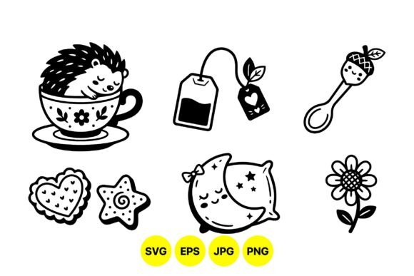 Cute Kawaii Doodle Clipart Set