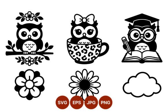 Cute Owl Graduation Cap Vector
