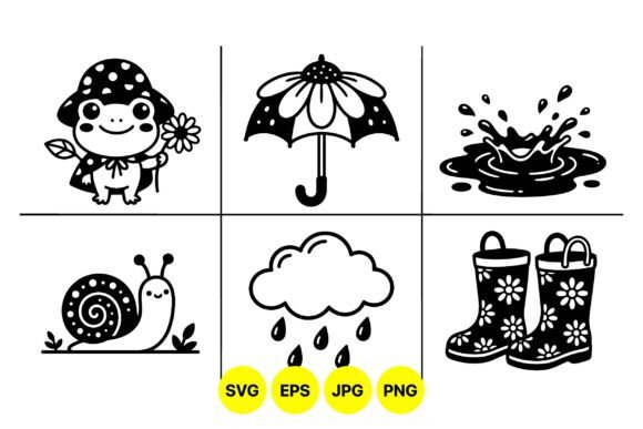 Cute Rainy Day Clipart Set