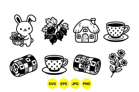 Cute Spring Garden Clipart Set