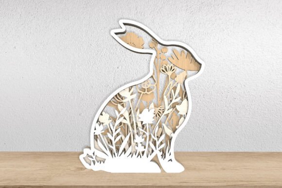 Easter Bunny Floral Layered SVG