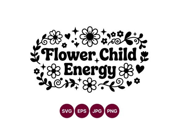 Flower Child Energy Black White