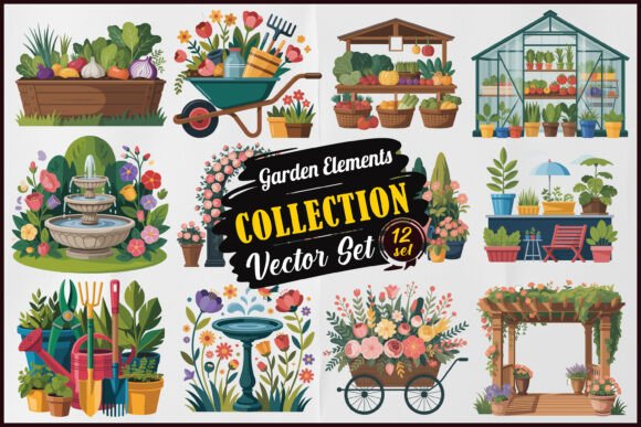 Garden Elements Vector Bundle Set