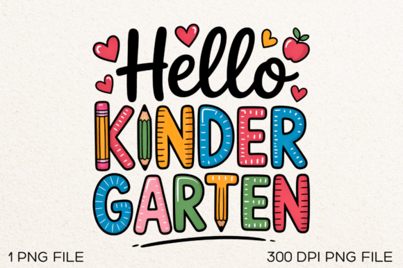 Hello Kindergarten PNG Design