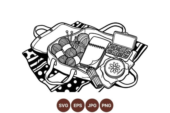 Knitting and Crochet Tools Clipart