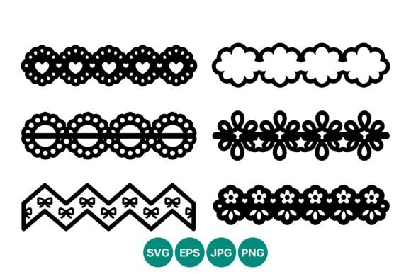 Lace Borders Patterns Black and White