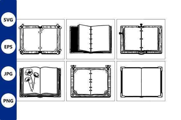 Open Book Frames Vector Art