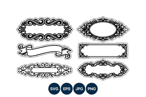 Ornate Vintage Frames and Scroll Banner