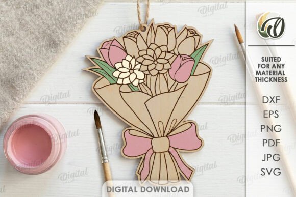 Paintable Floral Ornament Laser Cut