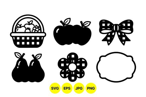 Rustic Fruit Basket Clipart Set