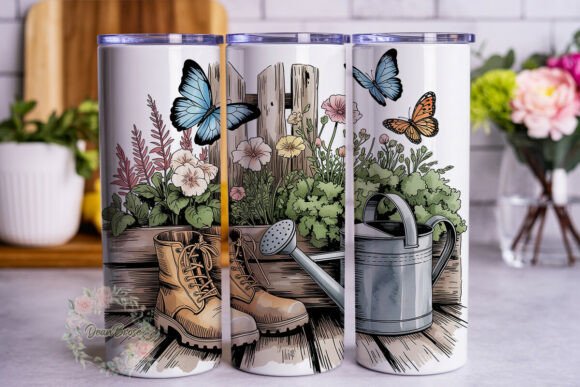 Rustic Garden Boots Floral 20oz Tumbler