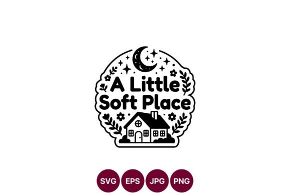 Soft Place House Moon Wreath Vector