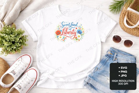 Sweet Land of Liberty T-Shirt Design